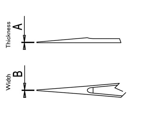 DUMONT 超精密ピンセット DUMOXEL（デュモクセル） 厚み0.08 /幅0.13mm　0103-55-PO