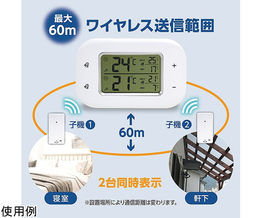 [アウイン]詰め合わせ 65-3366-98 ツインワイヤレス温度計 TD-8401 【AXEL】 アズワン