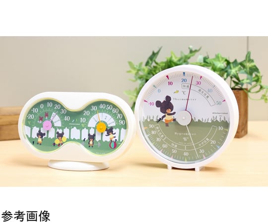 使用浅】アナログ温湿度計□くまの学校柄□2021年購入品