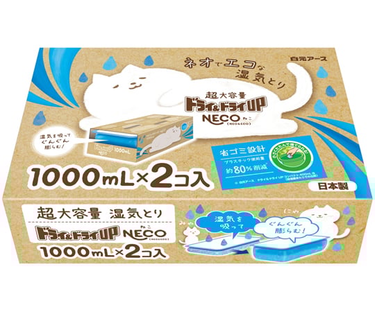 65-3367-12 ドライ＆ドライUP NECO（ねこ） 1000mL 2個×12箱入 39518-0