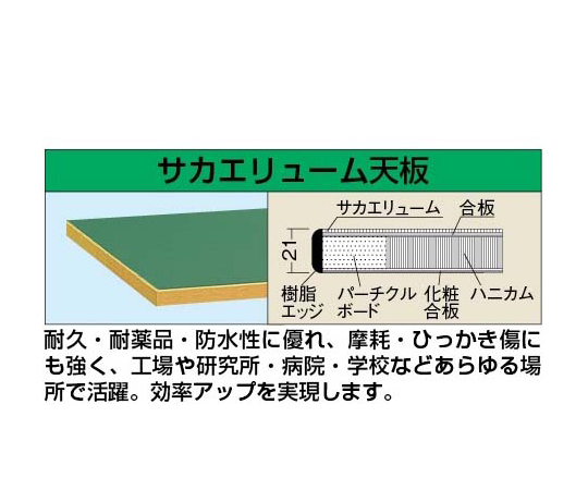 65-3381-42 軽量作業台（KH/200kg/サカエリューム天板/H900）1800×750