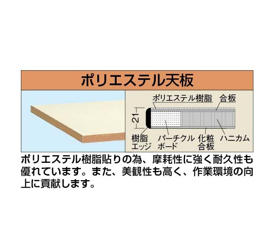 65-3382-11 軽量立作業台（KD/350kg/ポリエステル天板/H900/中板中棚付