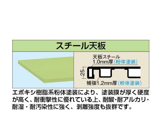 65-3390-06 軽量作業台KHタイプ 1200×600×800mm サカエグリーン KH-48S
