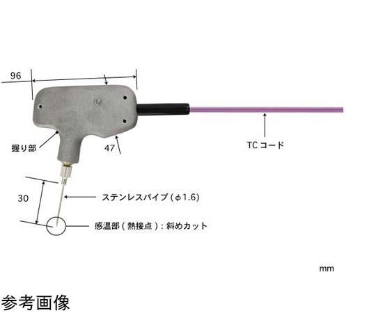 65-3530-28 突刺し形温度センサ BTシリーズ -200～300℃ 応答速度（秒