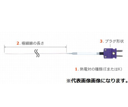 65-3543-14 被覆極細温度センサ SFシリーズ Eタイプ 2000mm SF-E-200