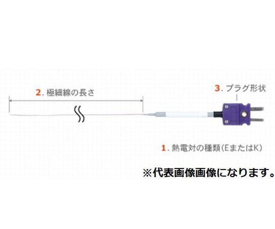 65-3543-15 被覆極細温度センサ SFシリーズ Kタイプ 2000mm SF-K-200