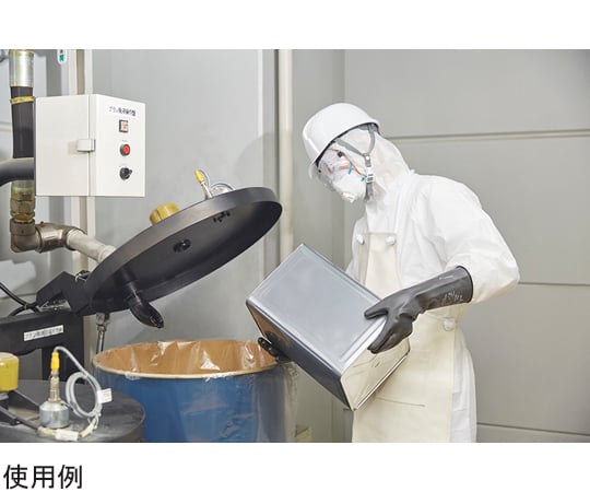 65-3750-70 フッ素ゴム製化学防護手袋 ブラック XL 890-XL 【AXEL