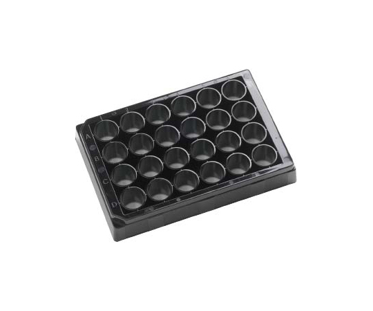 テストプレート 24well 平底 P.S製 クリアボトム ブラック
