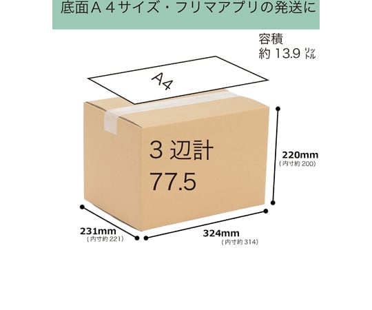 65-3905-25 段ボール 80サイズ 20枚入 01150081 【AXEL】 アズワン