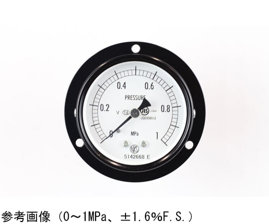 普通形圧力計（Φ60） 埋込形D枠（取付穴） 耐振用 10MPa 検査証明書付　AA15221V10M