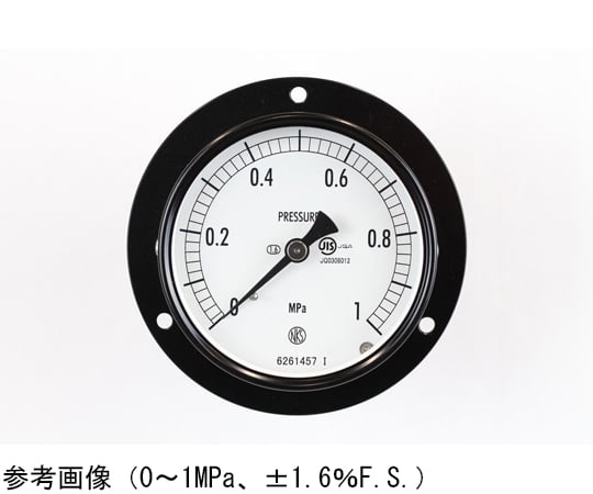 65-4274-22 普通形圧力計（Φ75） 埋込形D枠（取付穴） 0.1MPa AC15-221