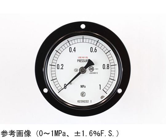 普通形圧力計（Φ75） 禁油 埋込形D枠（取付穴） 1MPa 検査証明書付　AC152311MU