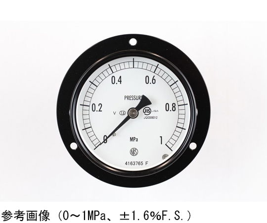 65-4275-09 普通形圧力計（Φ75） 埋込形D枠（取付穴）耐振用 1.6MPa