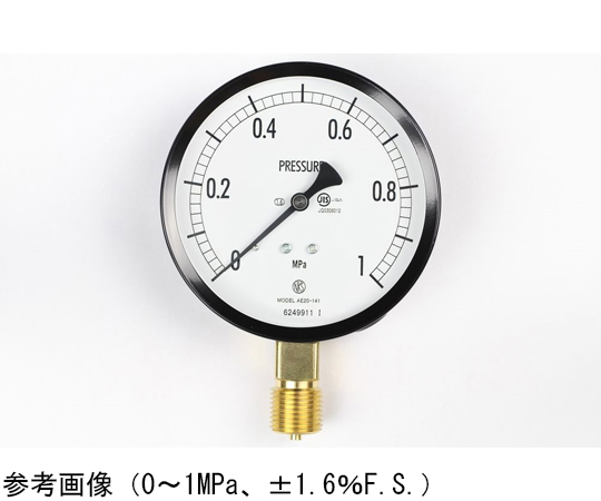 65-4284-87 普通形圧力計（Φ100） 立形A枠 25MPa AE20-141 【AXEL