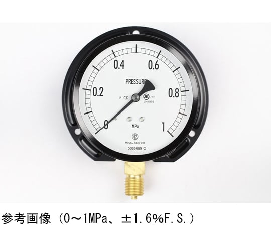 65-4287-81 普通形圧力計（Φ100） 立形B枠 耐振用 -0.1～2.5MPa AE20