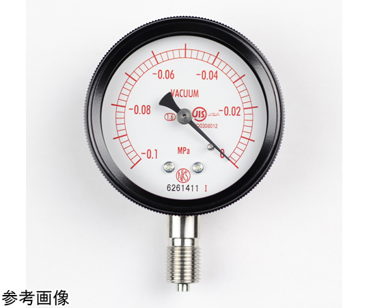 65-4292-69 密閉型圧力計（60Φ） 真空計（負圧計） 立形A枠 -0.1～0MPa