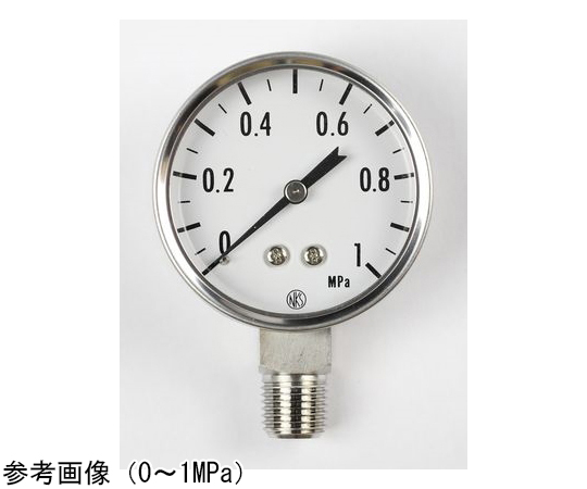 65-4317-14 SUS製小型圧力計（50Φ） 0.7MPa GK33-173 【AXEL