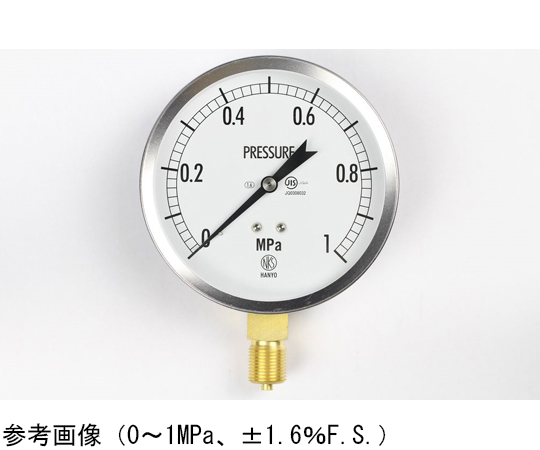 65-4320-24-20 汎用型圧力計（100Φ） 立形A枠 0.1MPa 検査証明書付 GS52-131 【AXEL】 アズワン