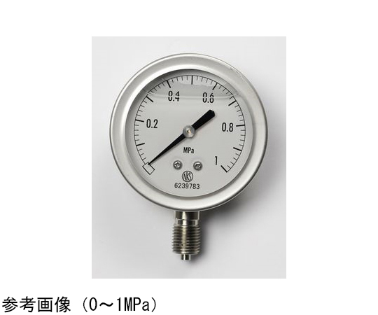 65-4323-19-20 グリセリン入圧力計（60Φ） 3.5MPa 検査証明書付