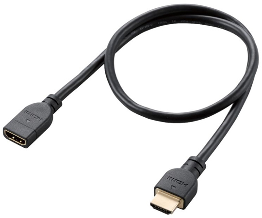 65-4347-44 HDMI延長ケーブル 4K60P対応 0.5m ブラック DH-HDEX05BK