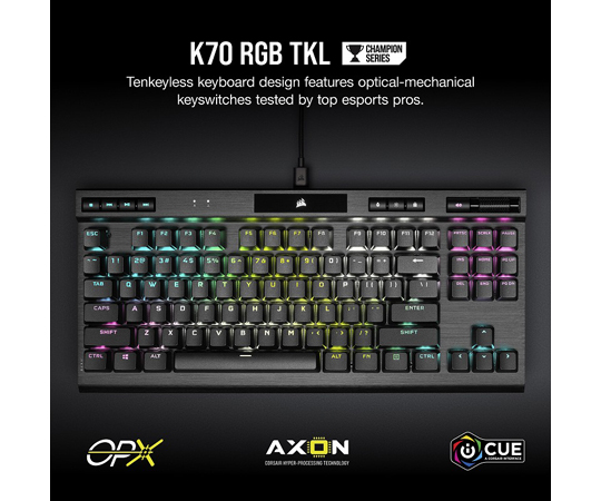 アズワン テンキーレスキーボード K70 RGB TKL OPX (CH-911901A-JP) 1