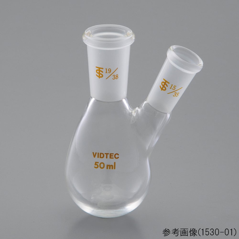65-6814-22 茄子形二ツ口フラスコ 100mL 19/38 19/38 1530-03 【AXEL 