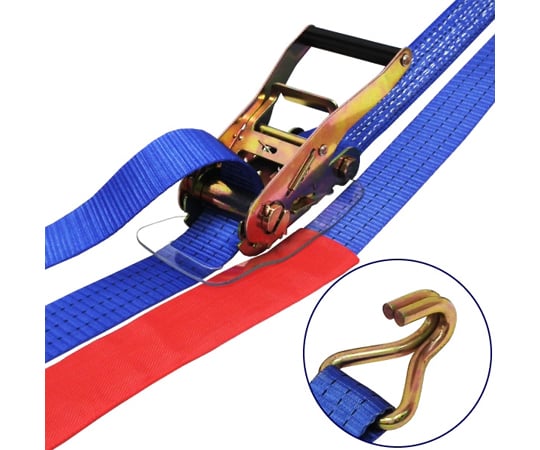 65-6906-77 ラッシングベルト青 Jフック1.5ton 幅50mm×長さ1+7m 75271