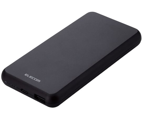 モバイルバッテリー リチウムイオン電池 薄型 15W 10000mAh Type-C1ポート USB-A1ポート ブラック　DE-C38-10000BK