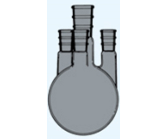 65-8669-90 四頭フラスコ 側管角度15° 茶 100mL 中管・側管29/42・15