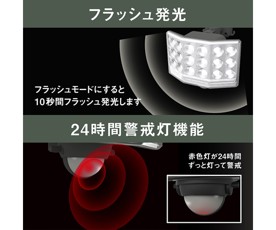 65-8722-54 9Wワイド フリーアーム式 LED乾電池センサーライト LED-170 【AXEL】 アズワン