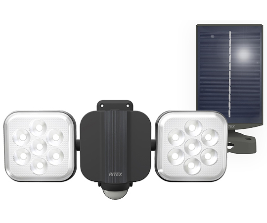 65-8722-55 6.5W×2灯 フリーアーム式 LEDハイブリッドソーラーライト S