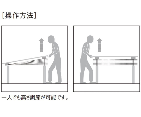 65-8855-62 福祉・医療施設テーブル アイボリー 1200×1200×600～800mm