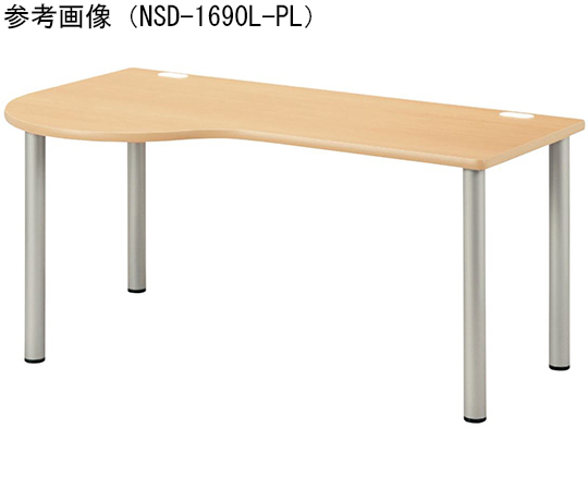 65-8858-76 福祉・医療施設テーブル 左ラウンド ホワイト 1400