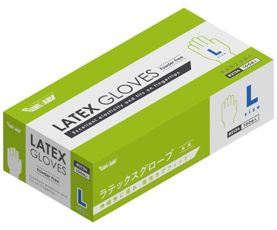 65-8894-88 ラテックスグローブ 粉無 100枚入×20箱 S 2134 【AXEL