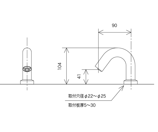 65-8970-74 センサー水栓 電池式 E1700D 【AXEL】 アズワン