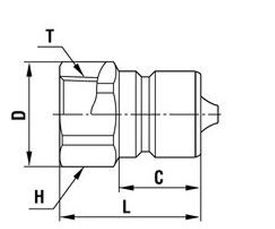 ハイフローカプラ R1/2 真ちゅう プラグ　HFL-4P-BRS-F