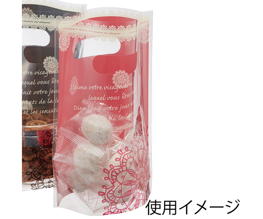 ギフトバッグ OSAレースバック M レッド 50枚入　006776058