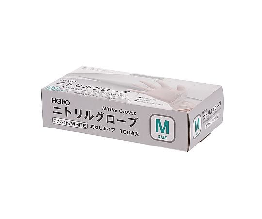 65-9127-86 ニトリルグローブ ホワイトM 100枚入 004771346 【AXEL