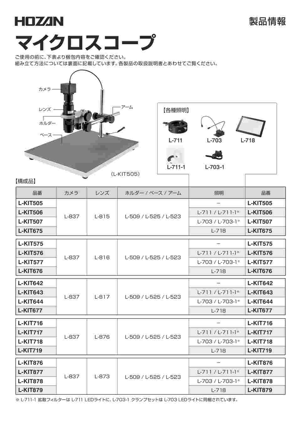 HOZAN L-KIT577 マイクロスコープ PC用 ホーザン - その他光学器械