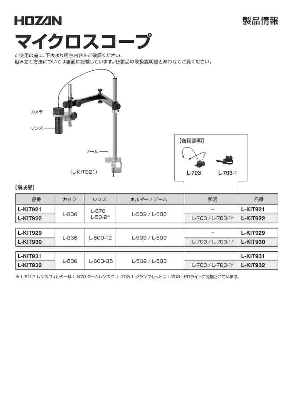 65-9132-78 マイクロスコープ（PC用）2.2～14倍 L-KIT930 【AXEL