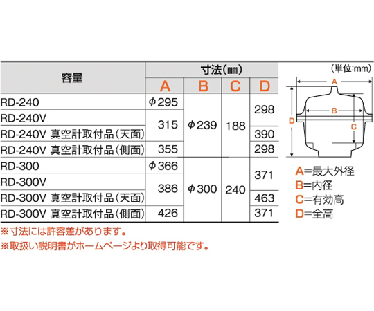 65-9171-57 ポリカーボデシケーター RD-300V真空計付（側面） 2070-64