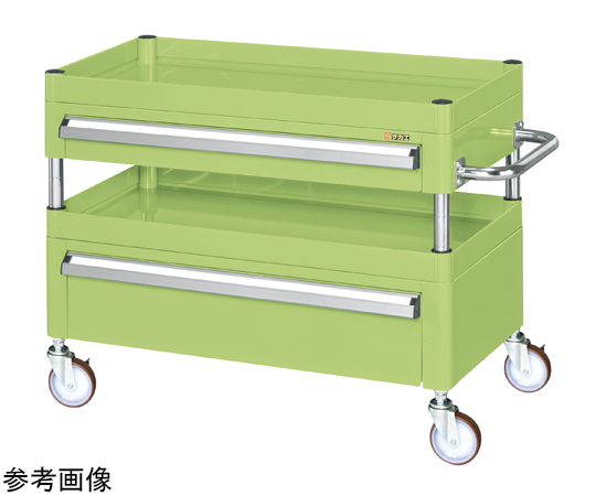 サカエ CSパールワゴン 中量/ナイロンウレタン/引出付/皿型 600・600mm