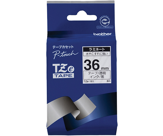 65-9204-29 ピータッチ ラミネートテープ 幅36mm（黒文字/白） TZe-261