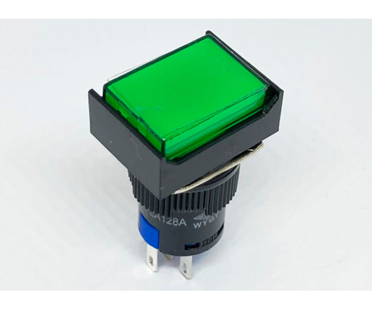 照光式プッシュスイッチ 長方形 モーメンタリ 緑色 12V　LA128AJ-11D-12V-G
