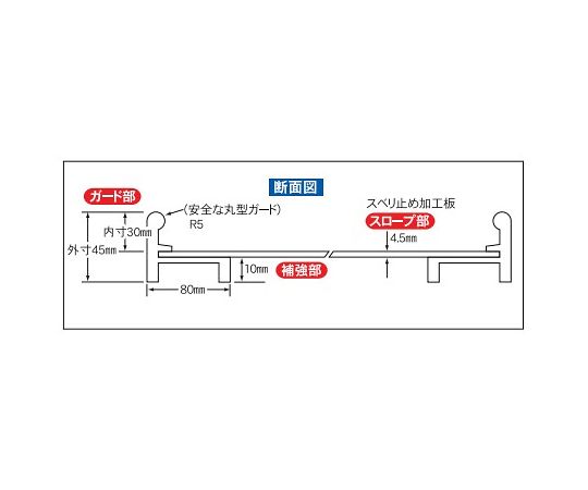 65-9262-25 480x1200mm ｱﾙﾐｽﾛｰﾌﾟ(滑り止めｼﾏ模様板) EA520MZ-58 【AXEL