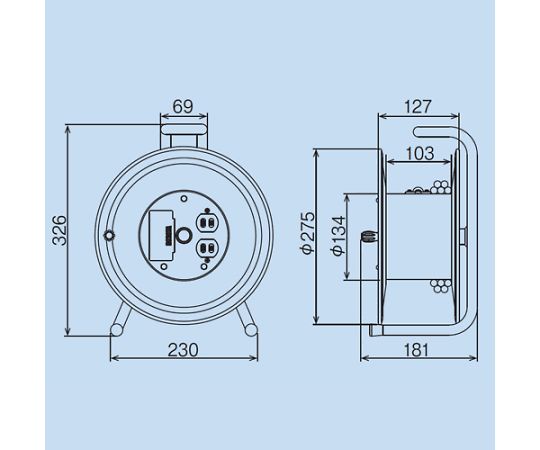 AC125x30mコードリール（USBポート4口/漏電遮断器付　EA815BV-11