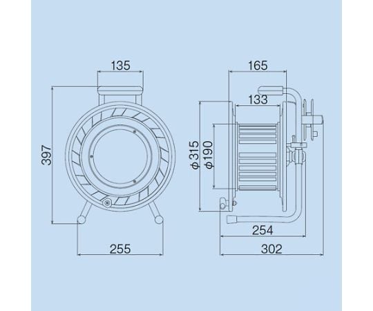 65-9286-69 メタルセンサーリール（感度調整/漏電遮断）AC125V/30m