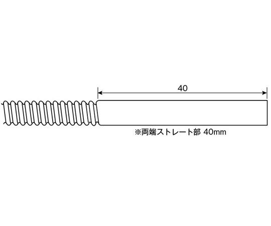 65-9399-86 PTFE極細波型フレキチューブ ストレート部（内径基準）1m