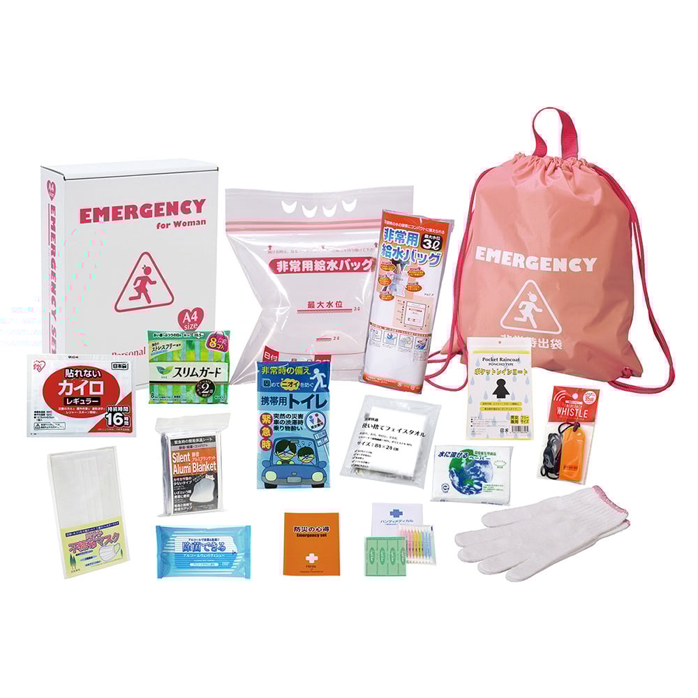 65-9401-92 女性防災 15点セット LD30 【AXEL】 アズワン