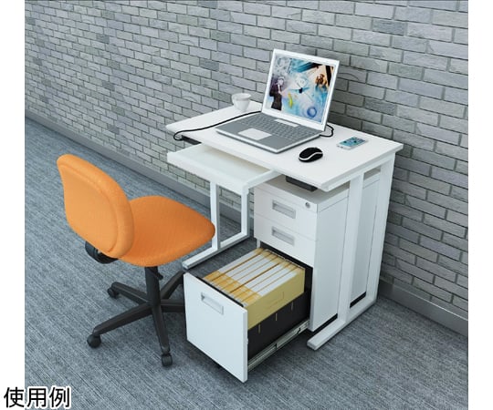 65-9536-43 コンパクトデスク800 天板：ホワイト/脚：ホワイト 【AXEL